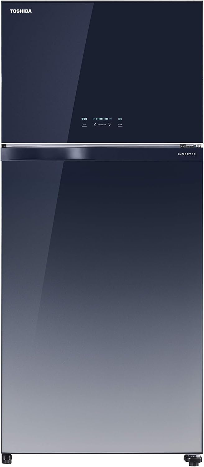 Toshiba, Frost Free,608 Ltrs, Real Inverter,1 Star, Black Glass Finish, Auto Ice Maker,GR-RT835WE-PGI(22)