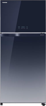 Toshiba, Frost Free, Double Door, 608 Ltrs, Real Inverter, 1 Star, Black Glass Finish, Auto Ice Maker,GR-RT835WE-PGI(22)