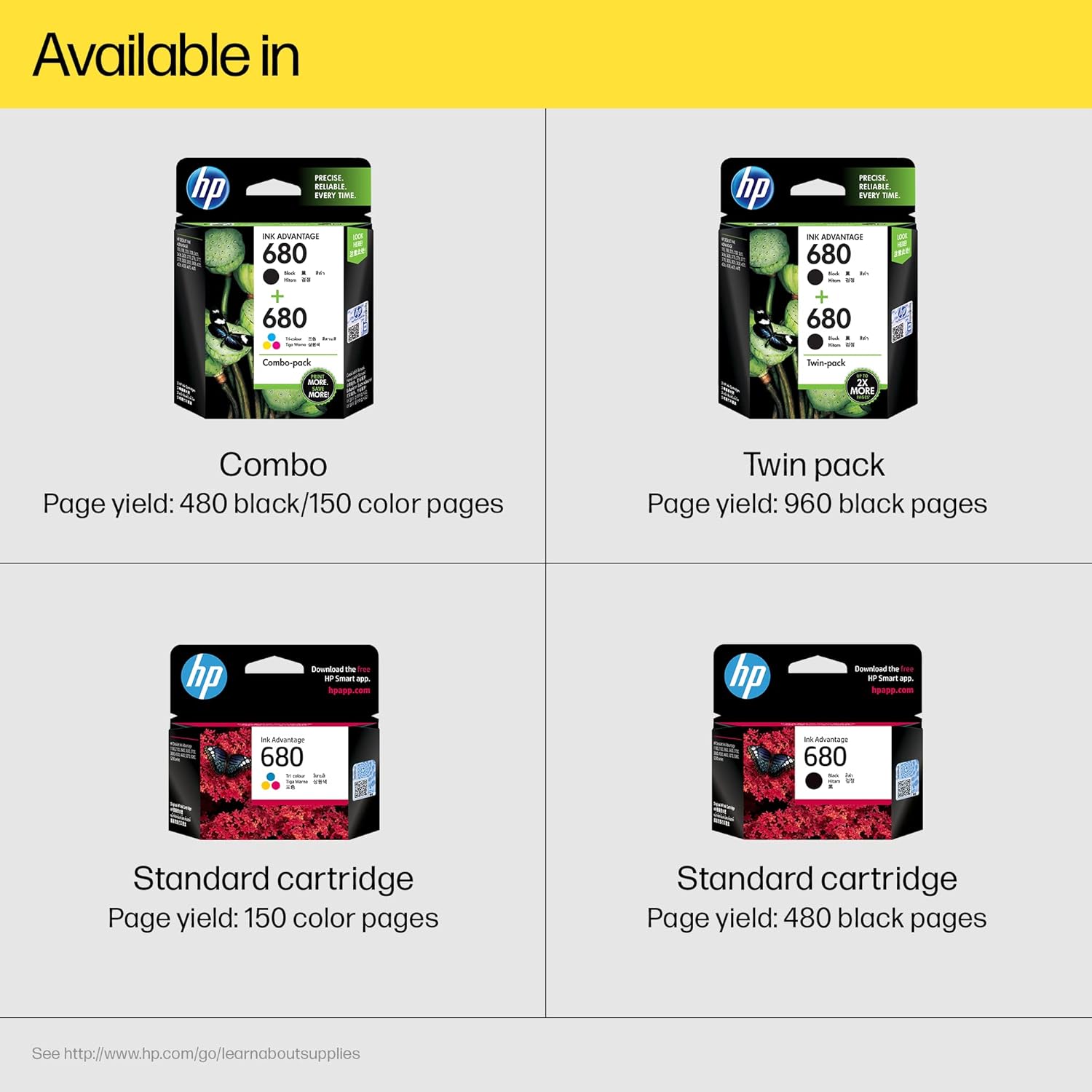 HP 680 Tri-color Original Ink Cartridge