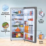 Haier 190 L, 4 Star, Direct Cool Single Door Refrigerator (HED-204DS-P, Dazzle Steel)