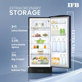 IFB Smart Choice 197L 5 Star Direct-Cool Single Door Refrigerator with Advanced Inverter Compressor (IFBDC-2235DBMED,Mystic Blossom Blue) Extraordinary Storage with Humidity Controller, Base drawer