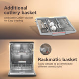 Bosch 13 Place Setting (fits up to 70 utensils) Free-Standing Dishwasher for Indian Utensils | Hygiene+ & Intensive Kadhai Program (SMS66GB01I, White, Inbuilt Heater, Removes 99.9% Germs)
