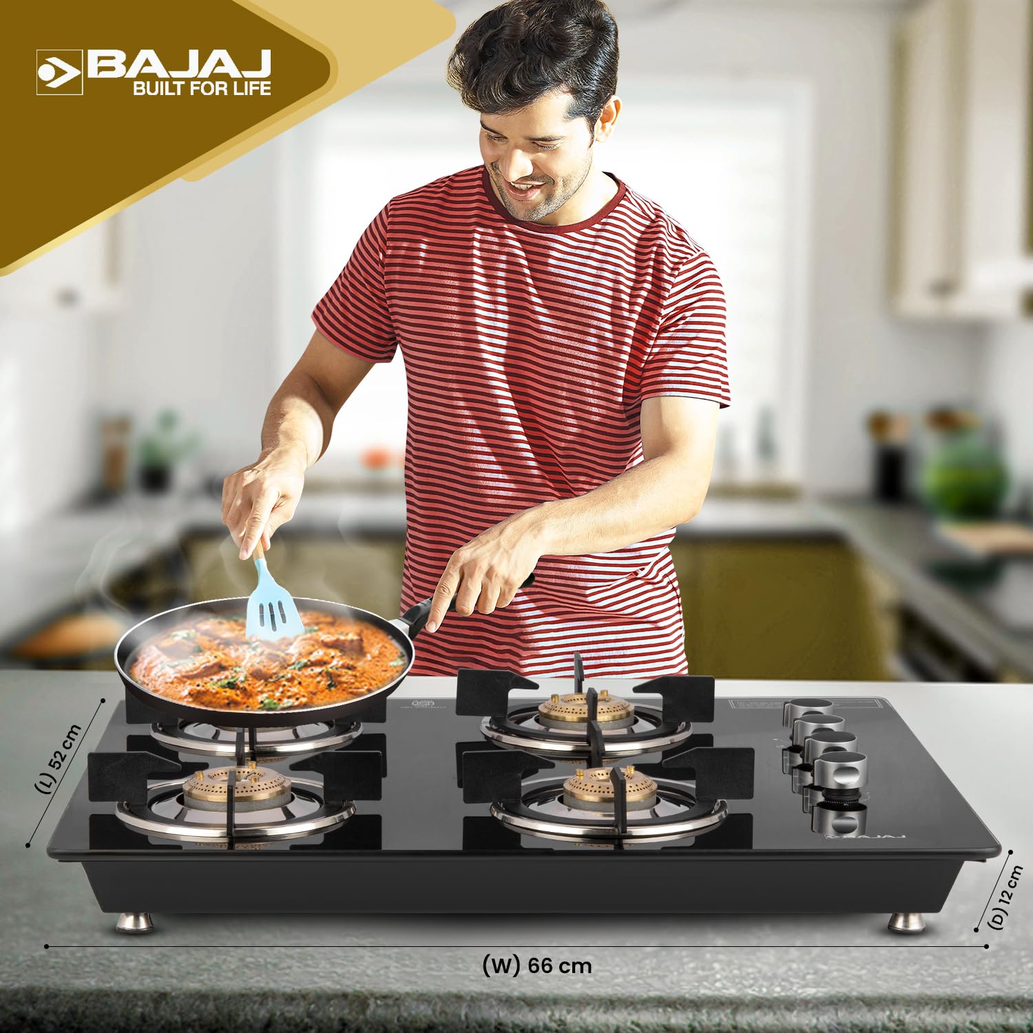 BAJAJ GP8 Neo Hobtop Glass Automatic Gas Stove