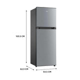 Midea 233 L 2 Star Frost Free Convertible, Real Inverter Double Door Refrigerator (MDRT324FGI50, Crystal Silver)