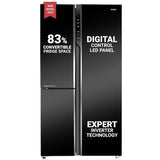 Haier SmartChoice 598L 3 Star 3-Door Side by Side Frost Free Refrigerator(HRT-683GK, Graphite Black)