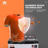 White Westinghouse 7.5 kg 3D Wash Semi Automatic Top Loading Washing Machine (SFW7500/ BLACK/ 2023)