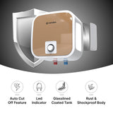 Candes Square Water Geyser 25 Litre | 2000W Copper Element | 8-Bar Pressure | 3-Level Safety | 5-Star BEE Rated Water Heater | Energy Efficient | 7 Yr tank & 2 Yr Product Manufacturer Warranty | Rose Gold