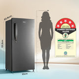 Haier 190 L 5 Star Direct Cool Inverter Single Door Refrigerator with Fast Ice Making, Easy Clean Back, Large Vegetable Box (HED-205DSA-P, Dazzle Steel, )