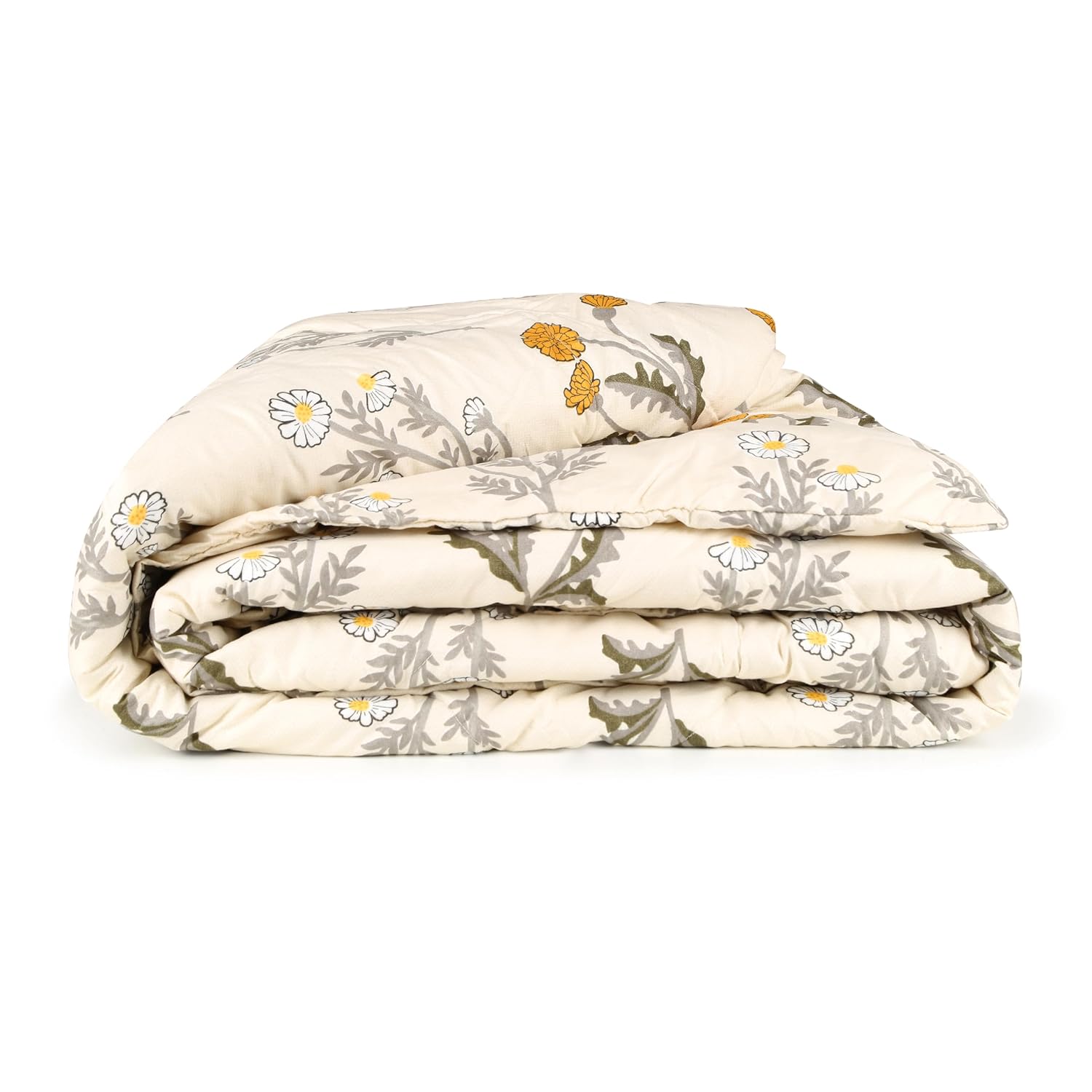 Livpure Smart Reversible AC Quilt Blanket Comforter King Size Biege Floral|90X86 Inches LSH-CFT-BEFLO-211