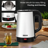 INALSA Electric Kettle Prism FS 1500 Watts|1.8 L|unique Cylindrical SS Body| Cordless Base|Easy Maintenance|Power Indicator Light(Black/Silver)