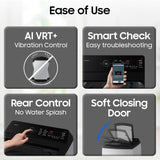 Samsung 10 Kg, 5 Star, AI Wash, Ecobubble, AI Energy Mode, AI VRT+, Soft Closing Door, Wi-Fi, Digital Inverter, Fully-Automatic Top Load Washing Machine (WA80F10E2LTL, Lavender Gray)