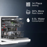 Whirlpool WFC 3C33 PF N IN Free Standing 14 Place Settings PowerClean Technology White, 30% extra space, 8 wash Programs, Ultra Quiet Performance Dishwasher