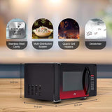 Godrej 23 L Convection Microwave Oven With Stainless Steel Cavity, Digital Display and 205 Instacook Receipes (GME 523 CF1 RM, Floral Black)