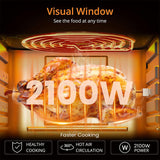 INALSA Air Fryer Oven 2100 W|18 L Capacity|8 Preset Functions with Roast,Reheat,Dehydrate,Bake|LED Touch Display|Rotisserie & Convection, Aero Crisp Pro18