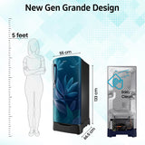 Samsung 183 L, 4 Star, Digital Inverter, Direct-Cool Single Door Refrigerator (RR20H28249U/NL, Paradise Bloom Blue, Base Stand Drawer, Single Touch Defrost, )