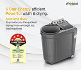 Whirlpool 8.5 kg 5 Star Semi-Automatic Top Loading Washing Machine (MAGIC CLEAN 8.5 GREY DAZZLE,2x Drying Power)