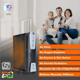 VG OFR Room Heater 13 Fin 2900 Watts Oil Filled Room Heater with PTC Ceramic Fan Heater(OFR 13F DLX Black)