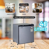 Rockwell 48 L Direct Cool Single Door 1 Star Refrigerator (Silver, MB50)