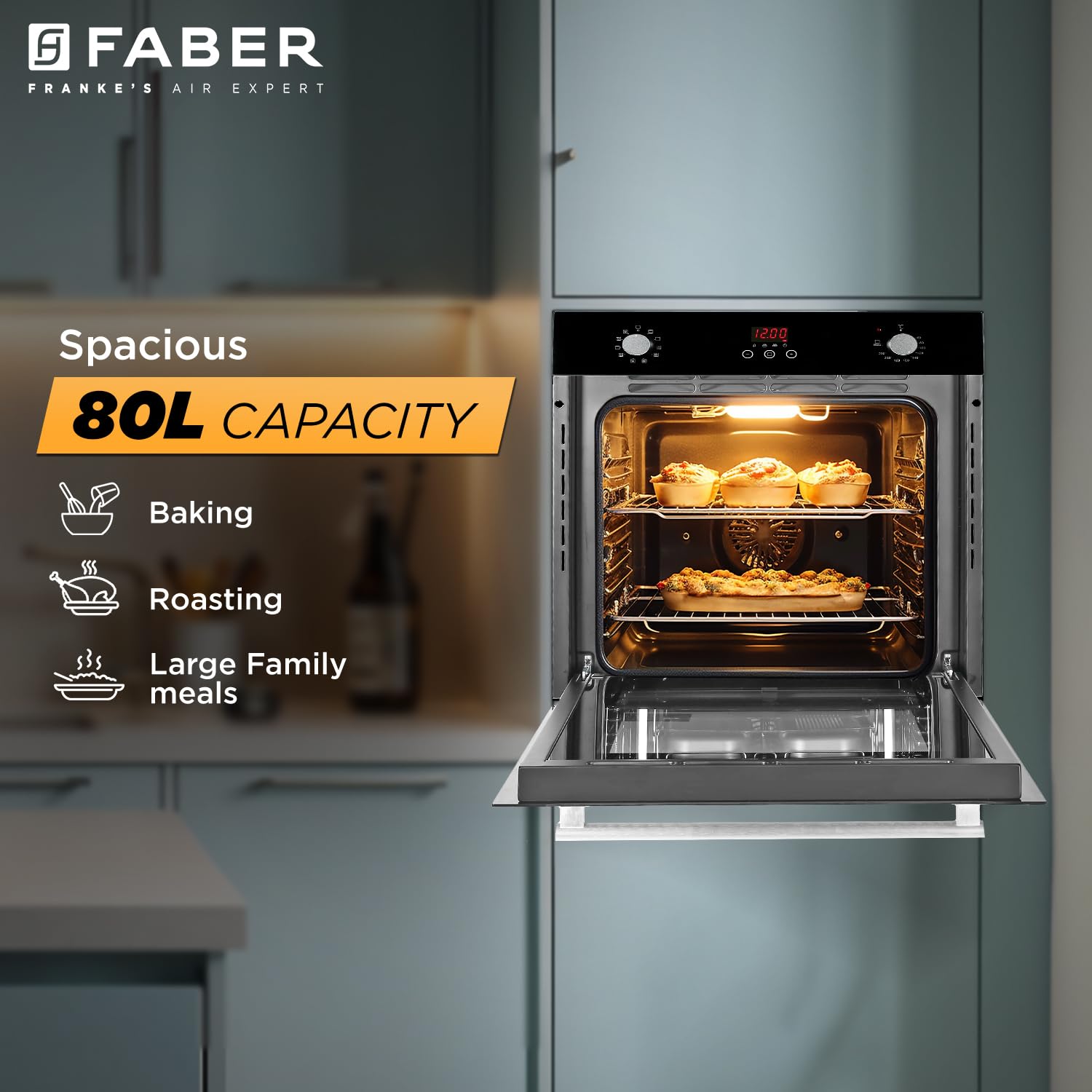 Faber 80 L Convection Microwave Oven (FBIO 80L 10F GLM, Black) (Touched Up)