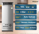 Whirlpool 192 L 3 Star Vitamagic PRO Frost Free Direct-Cool Single Door Refrigerator (215 VMPRO PRM 3S RADIANT STEEL-Y, Silver, Auto Defrost Technology, )