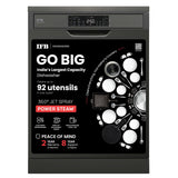 IFB 16 Place Settings with DeepClean® Technology Powered by AI Freestanding Dishwasher (Neptune VX16, Inox Grey, Largest Capacity Washes upto 92 Utensils, 70° Hot Water Wash)