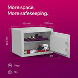 Godrej Security Solutions Forte Pro 15 Litres Safe Locker for Home & Office with Mechanical Key Lock (Grey)