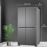 LG 650 L, 3 Star, S Frost Free Double Door Side by Side Refrigerator (GL-B257HDS3, Dazzle Steel, Express Freeze)