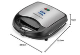 Kent Sandwich Maker, (16024), 700W, Non-Toxic Ceramic Coating Plate, Make 4 Sandwiches, Black, Standard