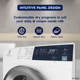 Electrolux 8.5Kg Fully Automatic Vented Clothes Dryer Machine, Reverse Tumbling, Smart Sensors, Colour Care, Drying Only - No Washing Function, White, UltimateCare 300, EDV854J3WB