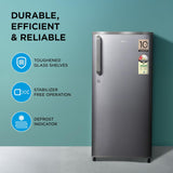 Midea, 190 L, Direct Cool Refrigerator , 2 Star, Silver, Handle MRD190D2HPBS