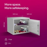 Godrej Security Solutions Forte Pro 30 litres Digital Electronic Safe Locker for Home & Office with Motorized Locking Mechanism (Light Grey)