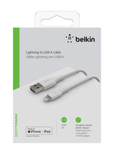 Belkin Apple Certified PVC Lightning to USB-A Charge and Sync Type A Cable, Tough and Durable, For iPhone, iPad, Air Pods, 3.3 Feet (1 Meter) - White