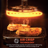 INALSA Air Fryer Oven 2100 W|18 L Capacity|8 Preset Functions with Roast,Reheat,Dehydrate,Bake|LED Touch Display|Rotisserie & Convection, Aero Crisp Pro18