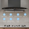 Midea 60 cm 1600 m3/hr BLDC, Filter-less, Wi-Fi enabled, intelli- Autoclean, 9 speed kitchen Chimney, Free Installation Kit (Megan Auto Clean), Black
