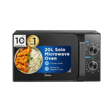 Midea 20L Solo Microwave Oven (MMO20CXAMMPEBK, Black, 5 power levels & Defrost function)