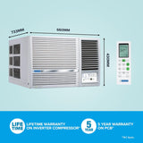 Blue Star 1.5 Ton 5 Star Inverter Window AC ( WIE518L, White)