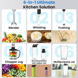 INALSA Nutri Blender with Hand Blender Attachment|1800W DC Motor|20 Speed Control + Turbo Speed|Chopping, Whisking,Frothing & 2Ready To Go Bottles|SS Blades & Rod|2 Yr Warranty|1800 Blend N Go