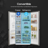 LG 630 L 3 Star Frost Free Smart Inverter Wi-Fi Double Door Side by Side Refrigerator (GL-L257CPZ3, Shiny Steel, Convertible, Door Cooling, Multi Air Flow | With Water & Ice Dispenser)