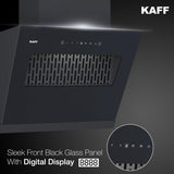 KAFF 1450 m3/hr 60 cm Slant Filterless Auto Clean Kitchen Chimney, Touch & Motion Sensor | Black | KES 60A