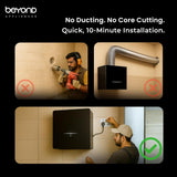 Beyond Appliances Cube Plug N Play Ductless Kitchen Chimney|1250 M³/Hr Suction|Auto Clean|5-Stage Charcoal Activated Filter|Touch Control|3-Way Suction|48 Db Low Noise|Black