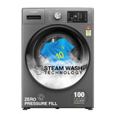 Whirlpool 8 Kg 5 Star Inverter Front Load Fully Automatic Washing Machine with In-Built Heater (XS8014BYM52E, MidNight Grey, Steam Technology, 100+ Tough Stains, 6th Sense Soft Move, 2024 Model)(Touched Up)