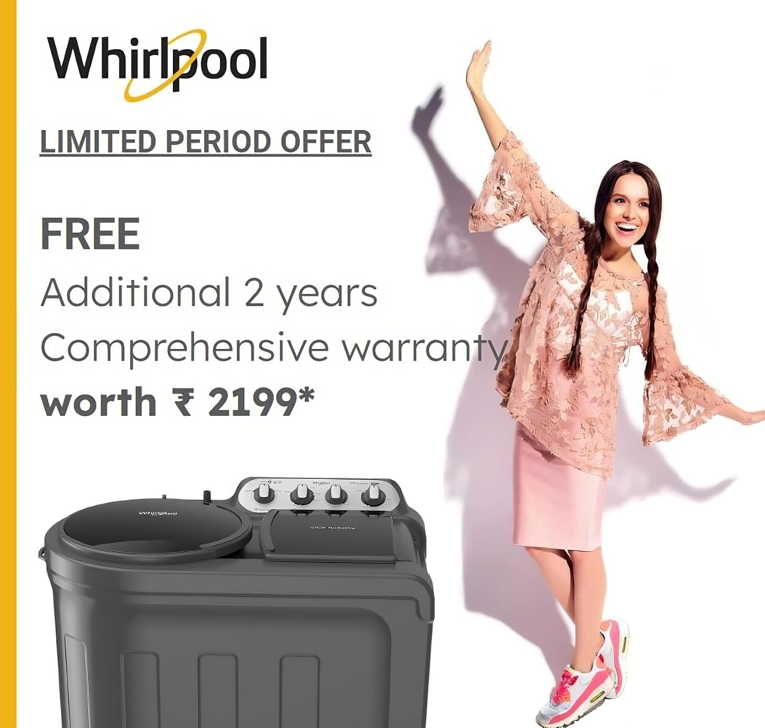 Whirlpool 8.5 kg 5 Star Semi-Automatic Top Loading Washing Machine (ACE DRY 8.5 Kg, GREY DAZZLE