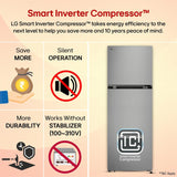 LG 251 L, 1 Star, Frost-Free Smart Inverter Double Door Refrigerator with Smart Mode (GLT2516WWPZ, Shiny Steel, Multi Air Flow Cooling with Max Fresh Zone, 2026 Model)