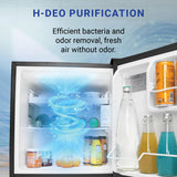 Haier 42 L Mini Refrigerator with Direct Cool Technology - Single Door Design, Energy Efficient, Compact Size - Ideal for Home, Office, and Dorm Rooms (Black Steel, HRD-55KS, 2024 Model)