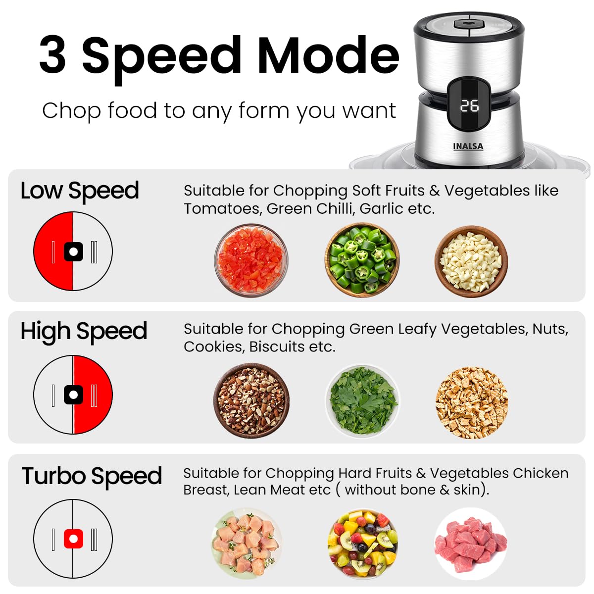 INALSA Bullet Inox SS Electric Chopper