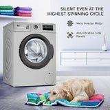 Bosch 8 kg, 5 Star, AI Active Water+, Anti-Tangle, Steam Anti Bacterial, Anti-Wrinkle Fully-Automatic Front Loading Washing Machine (WAJ2826BIN, In-Built Heater, Shiny Silver)