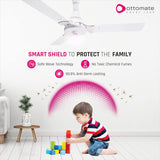 OTTOMATE Smart Shield Ceiling fan with Mosquito Repellent Smart BLDC with Remote (Angel White, Pack of 1)