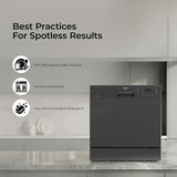 Midea 8 Place Setting Countertop Dishwasher, 6 Wash Programs, Intensive Wash, Water Efficient MDWTT0802D(B) (Portable Table Top, Compact Design, Suitable for Indian Utensils, Small Family Use)