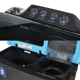 Lloyd Havells 7.5 Kg Semi Automatic Top Load Washing Machine (Glwms75Cbgel, Dark Grey With Blue Inner Lids, Double Layered Toughened Glass Lids)