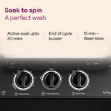 Godrej 8 Kg 5 Star, With Soft Shut Wash Lid, Semi-Automatic Top Loading Washing Machine (WSEDGE ULTS 80 5.0 DB2M CSGR, Crystal Grey, Stainless Steel Wash and Spin Drum)